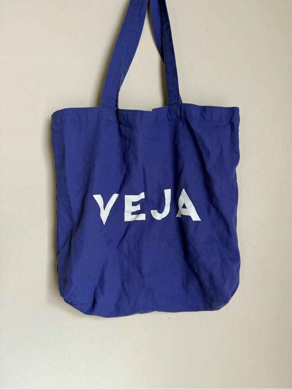 Veja Organic Cotton Canvas Tote Bag Blue Purple